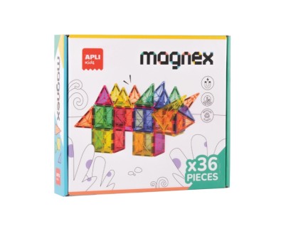 Apli Magnex Juego de Construccion Magnetico - 36 Piezas Geometricas - Recomendado para Ni&ntilde;os a partir de 3 A&ntilde;os