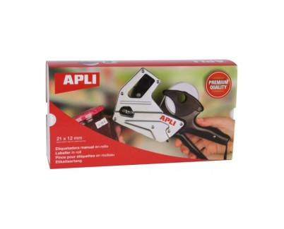 Apli Maquina Etiquetadora de Precios Premium - 1 Linea - 8 Caracteres - Facil Uso - Cambio Rapido de Digitos - Instalacion Sencilla - Correa de Muñeca - Incluye Cartuchos y Rollo de Etiquetas
