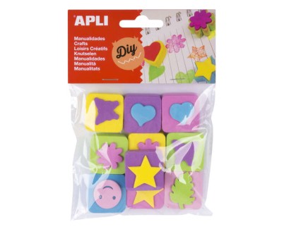 Apli Mini Sellos Goma Eva - 10 U - Ideal para Manualidades y Decoracion