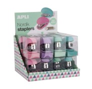 Apli Nordik Collection Grapadora Pequeña - Grapas Nº22/6-24/6 - Cada Grapadora Incluye 1.000 Grapas - Colores Surtidos