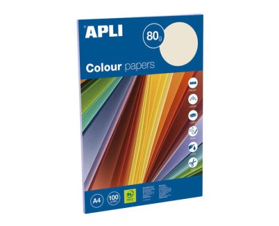 Apli Pack con 100 Hojas de Papel A4 - 20 Hojas por Color - Colores Surtidos Pastel