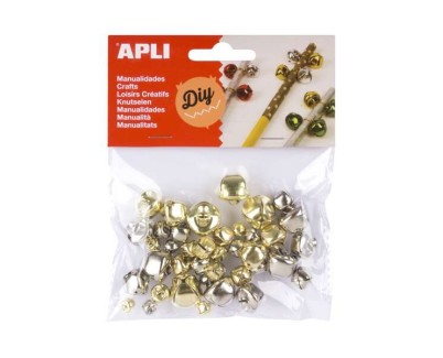 Apli Pack con 40 Cascables - Tama&ntilde;os Surtidos &Oslash; 8 mm, &Oslash; 10mm, &Oslash; 12mm, &Oslash; 15mm y &Oslash; 18mm - Colores Oro y Plata