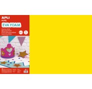 Apli Pack con 5 Hojas de Goma Eva 600x400mm - Tamaño Grande y Flexible - Color Amarillo