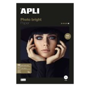 Apli Pack con 50 Hojas de Papel Fotografico Photobright A3 200g