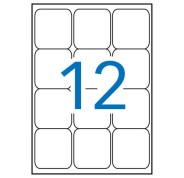 Apli Pack de 1.200 Etiquetas 63,5x72mm - 100 Hojas por 12 Etiquetas - Adhesivo Permanente - Cantos Romos - Color Blanco