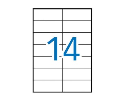 Apli Pack de 1.400 Etiquetas 105x42.4mm - Adhesivo Permanente - Cantos Rectos - Color Blanco