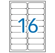 Apli Pack de 1.600 Etiquetas 99.1x34.0mm - 100 Hojas x 16 Etiquetas - Adhesivo Permanente - Cantos Romos - Color Blanco
