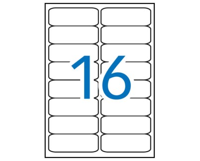Apli Pack de 1.600 Etiquetas 99.1x34.0mm - 100 Hojas x 16 Etiquetas - Adhesivo Permanente - Cantos Romos - Color Blanco