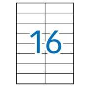 Apli Pack de 1.600 Etiquetas Azules Rectangulares 105x37mm - 100 Hojas por 16 Etiquetas - Adhesivo Permanente - Cantos Rectos