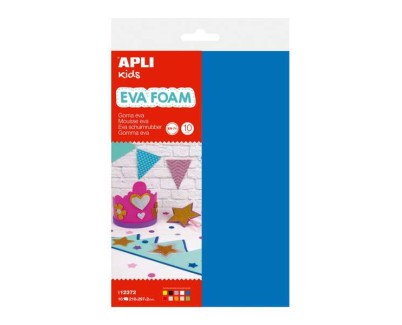 Apli Pack de 10 Goma Eva Multicolor A4 - Grosor 2 mm - Impermeable - Moldeable al Calor - Colores Surtidos