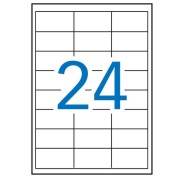 Apli Pack de 12.000 Etiquetas Rectangulares 64.6x33.8mm - 500 Hojas por 24 Etiquetas - Adhesivo Permanente - Cantos Rectos - Color Blanco