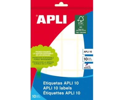 Apli Pack de 120 Etiquetas 26x54mm - Adhesivo Permanente - Cantos Romos - Color Blanco