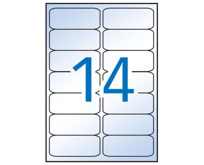Apli Pack de 140 Etiquetas Transparentes 99.1x38.1mm - Adhesivo Permanente - 10 Hojas con 14 Etiquetas - Cantos Romos