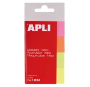 Apli Pack de 160 Indices Adhesivos de Papel 50x20mm - 40 Indices por Color - Faciles de Despegar - Organiza Tus Documentos - Colores Amarillo, Rosa, Naranja y Verde