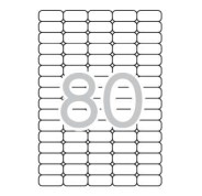 Apli Pack de 2.000 Etiquetas 35.6x16.9mm - 25 Hojas por 80 Etiquetas - Adhesivo Removible - Cantos Romos - Aptas para Impresion Inkjet, Laser - Color Blanco