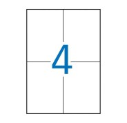Apli Pack de 2.000 Etiquetas Rectangulares 105x148mm - 500 Hojas por 4 Etiquetas - Adhesivo Permanente - Cantos Rectos - Color Blanco