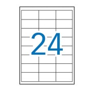 Apli Pack de 2.400 Etiquetas Rectangulares 64.6 x 33.8 mm - 100 Hojas por 24 Etiquetas - Adhesivo Permanente - Cantos Rectos - Color Blanco