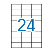 Apli Pack de 2.400 Etiquetas Rectangulares 70x37mm - 100 Hojas por 24 Etiquetas - Adhesivo Permanente - Cantos Rectos - Color Blanco