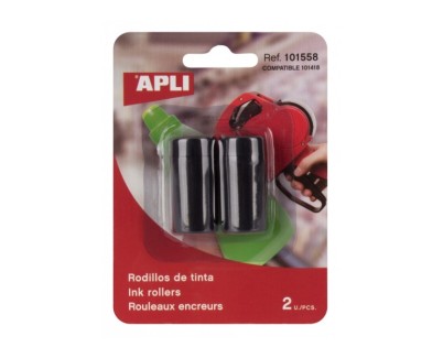 Apli Pack de 2 Recambios de Cartucho de Tinta para Etiquetadoras de Precios - Negro - Compatible con Apli 101418