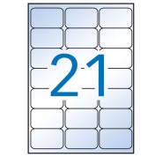 Apli Pack de 210 Etiquetas Transparentes 63.5 x 38.1mm - 10 Hojas por 21 Etiquetas - Adhesivo Permanente - Cantos Romos - Transparentes