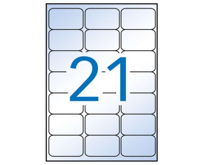 Apli Pack de 210 Etiquetas Transparentes 63.5 x 38.1mm - 10 Hojas por 21 Etiquetas - Adhesivo Permanente - Cantos Romos - Transparentes