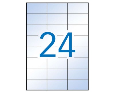 Apli Pack de 240 Etiquetas 70x37mm - 10 Hojas por 24 Etiquetas - Adhesivo Permanente - Cantos Rectos - Transparentes