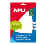 Apli Pack de 250 Etiquetas Permanentes 19x27mm - Aptas para Escritura Manual - Color Blanco