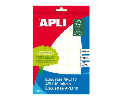 Apli Pack de 250 Etiquetas Permanentes 19x27mm - Aptas para Escritura Manual - Color Blanco