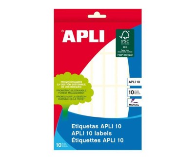 Apli Pack de 280 Etiquetas Permanentes 13x40mm - Aptas para Escritura Manual - Color Blanco