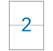 Apli Pack de 30 Etiquetas Rectangulares 105x148mm - 15 Hojas por 2 Etiquetas - Adhesivo Permanente - Cantos Rectos - Color Blanco