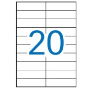 Apli Pack de 300 Etiquetas Rectangulares 21 x 74.6mm - Formato A5 - 15 Hojas por 20 Etiquetas - Adhesivo Permanente - Cantos Rectos - Color Blanco