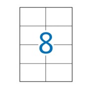 Apli Pack de 4.000 Etiquetas Rectangulares 105x74mm - 500 Hojas por 8 Etiquetas - Adhesivo Permanente - Cantos Rectos - Color Blanco