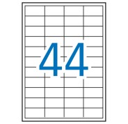 Apli Pack de 4.400 Etiquetas Rectangulares 48,5 x 25,4mm - 100 Hojas por 44 Etiquetas - Adhesivo Removible - Cantos Rectos - Color Blanco
