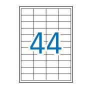 Apli Pack de 4.400 Etiquetas Rectangulares 48.5x25.4mm - 100 Hojas por 44 Etiquetas - Adhesivo Permanente - Cantos Rectos - Color Blanco