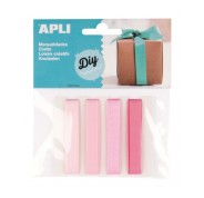 Apli Pack de 4 Cintas de Tela - Ideales para Manualidades - Scrapbooking - Envolver Regalos - Decoraciones para Eventos y Accesorios - Color Rosa