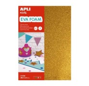 Apli Pack de 4 Goma Eva Purpurina A4 - Grosor 2 mm - Impremeable - Moldeable al Calor - Colores Surtidos