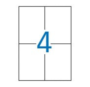 Apli Pack de 400 Etiquetas Removibles 105x148mm - 100 Hojas x 4 Etiquetas - Cantos Rectos - Permite Retirar sin Dejar Rastro - Color Blanco