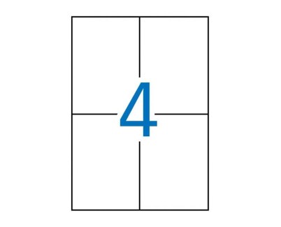 Apli Pack de 400 Etiquetas Removibles 105x148mm - 100 Hojas x 4 Etiquetas - Cantos Rectos - Permite Retirar sin Dejar Rastro - Color Blanco