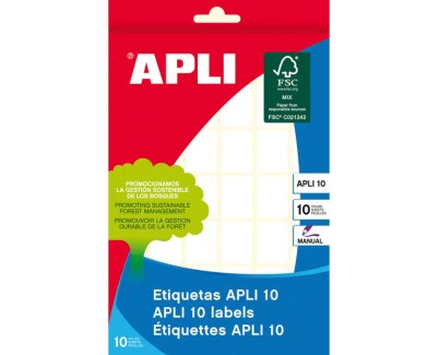 Apli Pack de 420 Etiquetas Permanentes 16.0 x 22.0mm - Aptas para Escritura Manual - Color Blanco