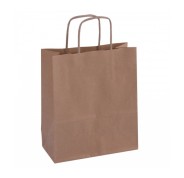 Apli Pack de 50 Bolsas Kraft - Alta Resistencia - Asas Rizadas - Reutilizables y Reciclables - Color Marron