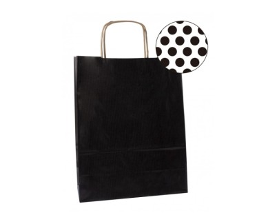 Apli Pack de 50 Bolsas Kraft - Alta Resistencia - Asas Rizadas - Reutilizables y Reciclables - Color Negro