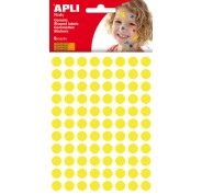 Apli Pack de 528 Gomets Redondos Ø 10.5mm - Adhesivo Permanente - Ideal para Escuelas Infantiles y Colegios - Color Amarillo