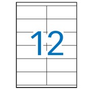 Apli Pack de 6.000 Etiquetas Rectangulares 105x48mm - 500 Hojas por 12 Etiquetas - Adhesivo Permanente - Cantos Rectos - Color Blanco