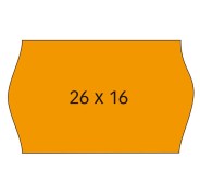 Apli Pack de 6 Rollos de 1.000 Etiquetas por Rollo para Maquinas de Precios de 2 Lineas - Tamaño 26x16mm - Adhesivo Removible - Cantos Sinusoidales - Color Naranja