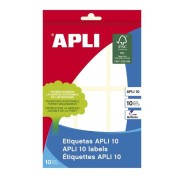 Apli Pack de 60 Etiquetas 34 x 67mm - Ideal para Escribir sobre Ellas - Adhesivo Permanente - Color Blanco