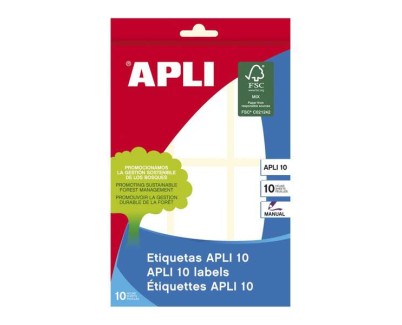 Apli Pack de 60 Etiquetas 34 x 67mm - Ideal para Escribir sobre Ellas - Adhesivo Permanente - Color Blanco