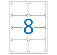 Apli Pack de 800 Etiquetas Rectangulares 99,1x67,7mm - 100 Hojas por 8 Etiquetas - Adhesivo Permanente - Cantos Romos - Color Blanco