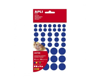 Apli Pack de 864 Gomets de Diferentes Colores, Formas y Tama&ntilde;os - Adhesivo Permanente - Desarrollo Psicomotor - Calidad y Seguridad Certificada - Colores Surtidos