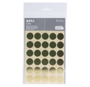 Apli Pack de 90 Gomets Redondos Ø 20mm - Adhesivo Permanente - Ideal para Escuelas Infantiles y Colegios - Color Oro