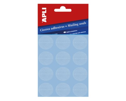 Apli Pack de Cierres Adhesivos Transparentes Ø 25mm - Microperforados - Adhesivo Permanente